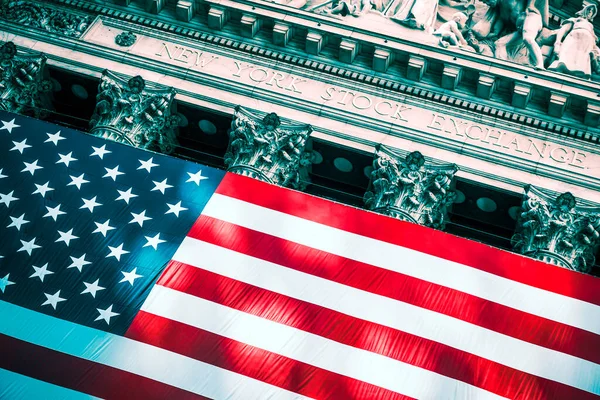 Wall Street New York Stock Exchange Entrance — Stock Photo, Image