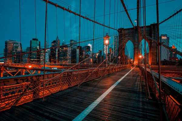 Brooklyn Bridge Nascer Sol Nova Iorque — Fotografia de Stock