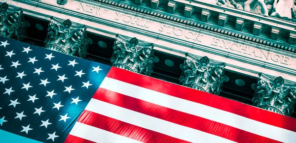 Wall Street New York Börs Inträde — Stockfoto