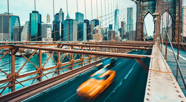 Utsikt Över Brooklyn Bridge New York City Särskild Fotografisk Bearbetning — Stockfoto