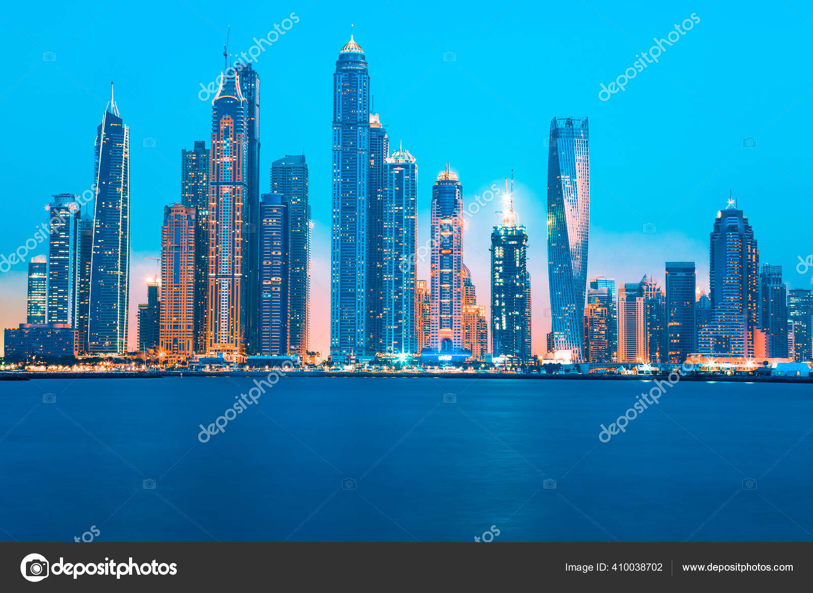 Vista Dubai Nascer Sol Emirados Arabes Unidos Stock Photo C Vwalakte 410038702