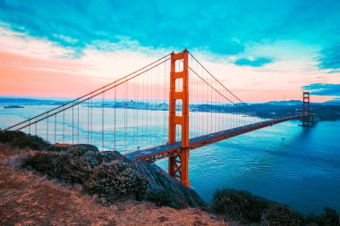 Ünlü Golden Gate Köprüsü, San Francisco, Özel Fotoğraf İşlemi.