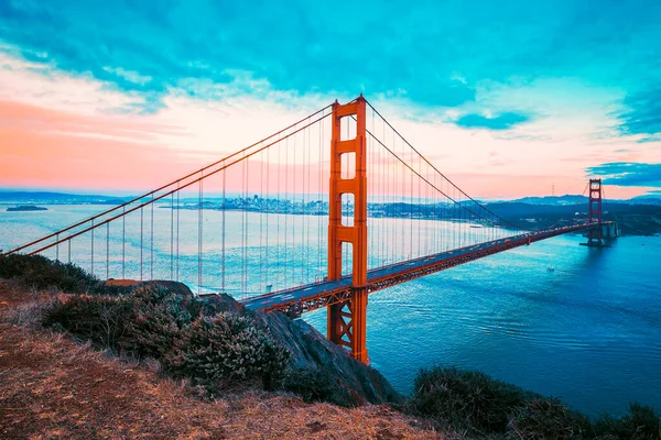 Мост Золотые Ворота Сан Франциско Специальная Фотообработка — стоковое фото