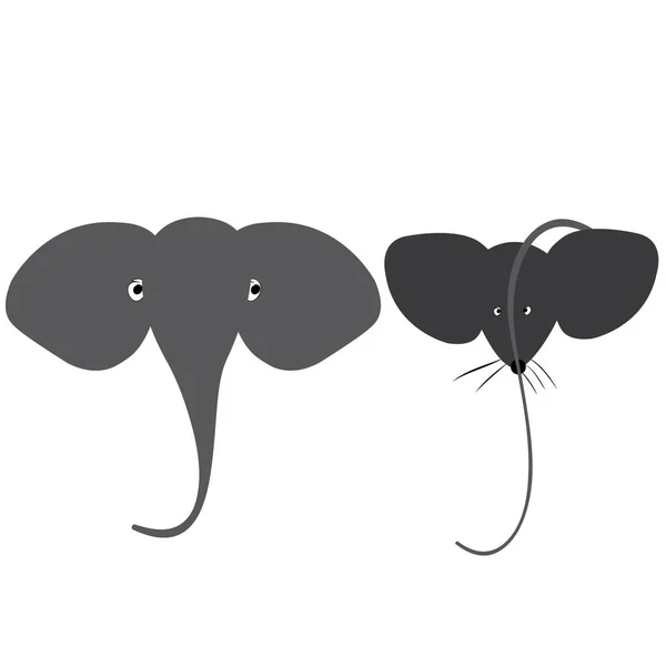 大象和老鼠 像兄弟一样 — 图库矢量图片