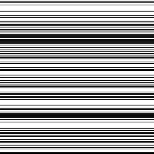 同じ厚さとそれらの間のランダムな空白の水平の黒い線 モダンな白黒背景 ベクトル図 — ストックベクタ
