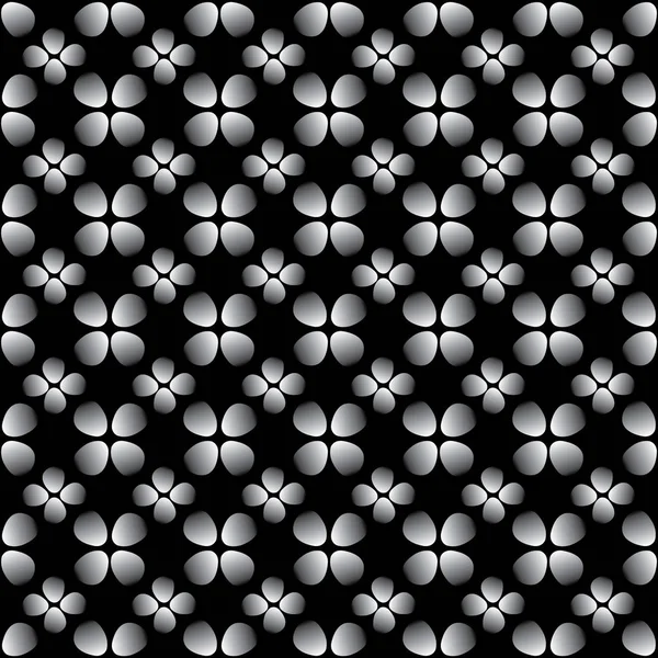 从黑色背景上的变形的灰色点排列 — 图库矢量图片