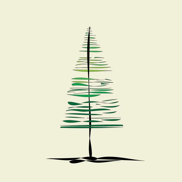 Sapin Abstrait Sur Fond Beige — Image vectorielle