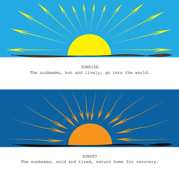 Energía Los Rayos Sol Amanecer Atardecer — Archivo Imágenes Vectoriales