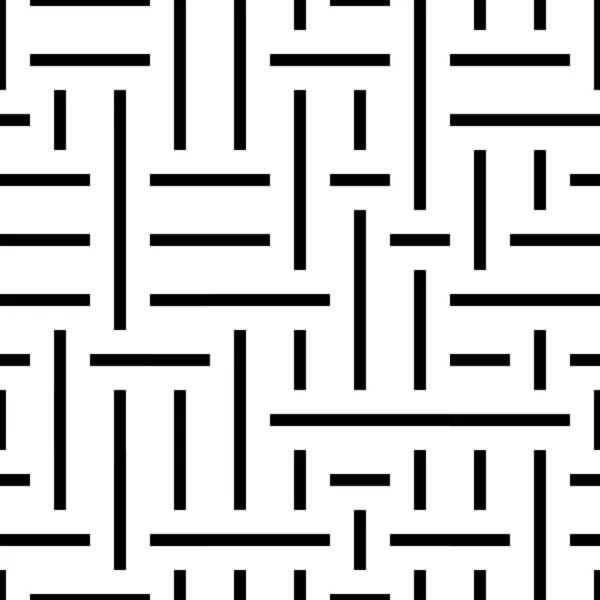 Naadloos Patroon Met Horizontale Verticale Zwarte Segmenten — Stockvector