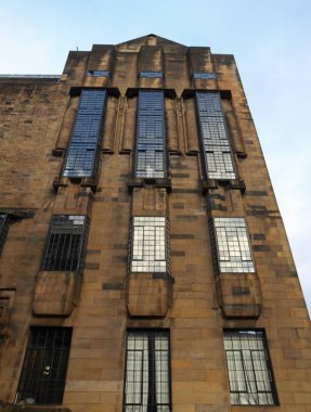 Glasgow, İngiltere - Eylül 2010 yaklaşık: Glasgow School İskoç tarafından tasarlanmış Art mimar Charles Rennie Mackintosh 1896, son büyük yangın daha önce gördüm