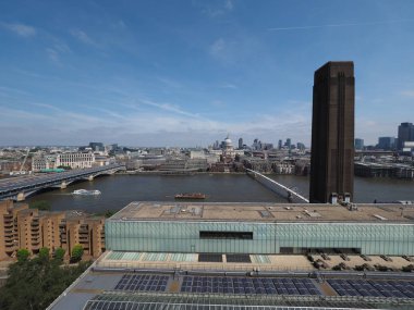Londra, İngiltere thames Nehri panoramik manzaralı