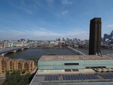 Londra, İngiltere thames Nehri panoramik manzaralı