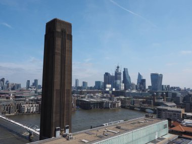 Londra, İngiltere thames Nehri panoramik manzaralı