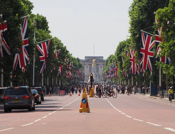Londres Reino Unido Circa Junio 2018 Banderas Union Jack Centro — Foto de Stock