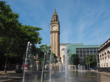 Belfast, İngiltere - Haziran 2018 yaklaşık: Albert Memorial saat (aka Albert saat) Kulesi