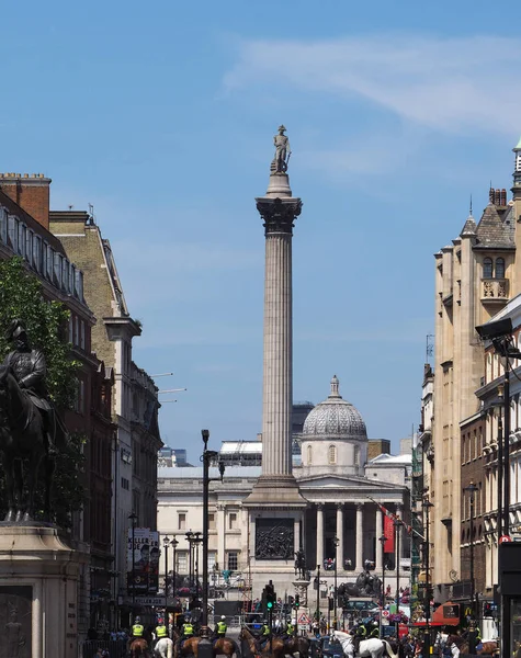 London Verenigd Koninkrijk Circa Juni 2018 Trafalgar Square Met Nelson — Stockfoto