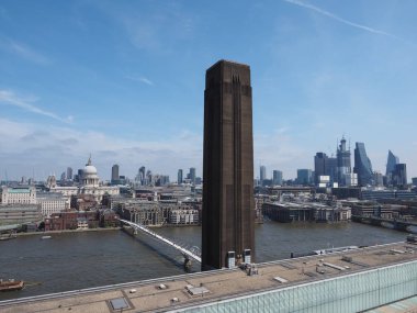 Londra, İngiltere thames Nehri panoramik manzaralı