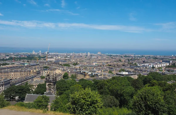 Calton Hill Edinburgh Ngiltere Görülen Şehrin Havadan Görünümü — Stok fotoğraf