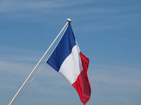 Bandera Nacional Francesa Francia Europa Sobre Cielo Azul — Foto de Stock