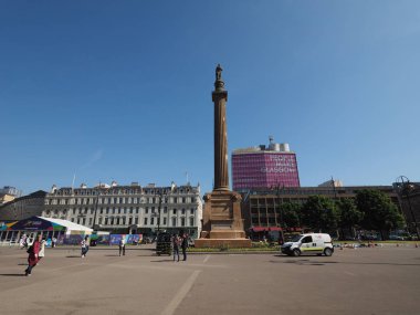Glasgow, İngiltere - Haziran 2018 yaklaşık: George Square