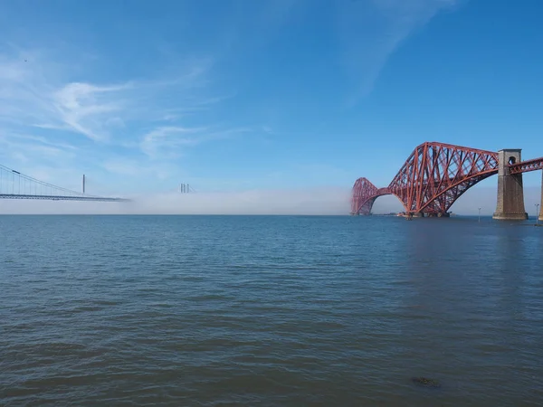 Forth Bridge Wspornikowe Most Kolejowy Przez Firth Dalej Wybudowany 1882 — Zdjęcie stockowe