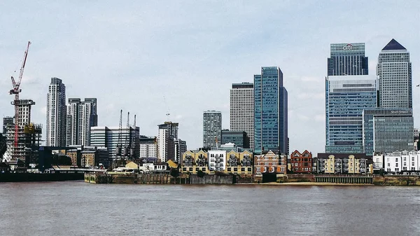 Londyn Circa 2015 Widok Canary Wharf Największe Centrum Biznesowe Wielkiej — Zdjęcie stockowe