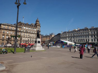 Glasgow, İngiltere - Haziran 2018 yaklaşık: George Square