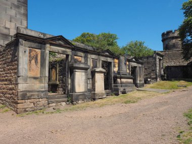 Edinburgh, İngiltere - Haziran 2018 yaklaşık: Eski Calton Mezarlığı