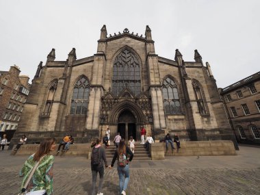 Edinburgh, İngiltere - Haziran 2018 yaklaşık: St Giles Cathedral Kilisesi (aka yüksek Kirk, Edinburgh)