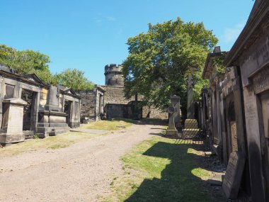 Edinburgh, İngiltere - Haziran 2018 yaklaşık: Eski Calton Mezarlığı