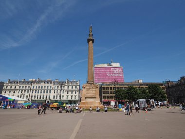 Glasgow, İngiltere - Haziran 2018 yaklaşık: George Square