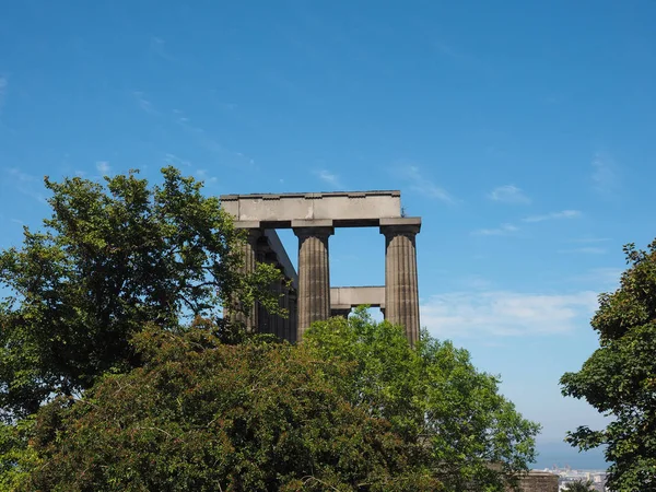 Das Schottische Nationaldenkmal Auf Dem Calton Hill Edinburgh — Stockfoto