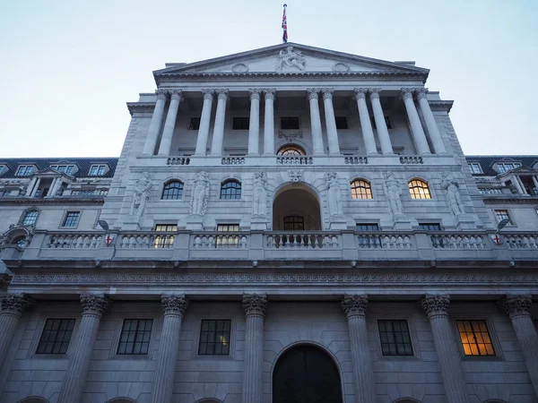 Das Historische Gebäude Der Bank England London Bei Nacht — Stockfoto