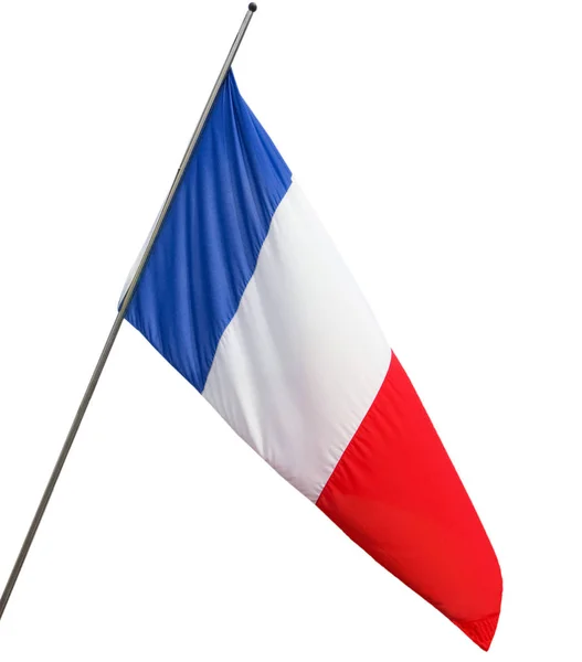National French Flag France Isolated White Background — Stock Photo, Image
