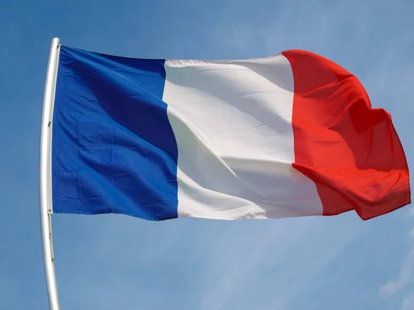 Vlag Van Frankrijk Een Blauwe Hemel — Stockfoto
