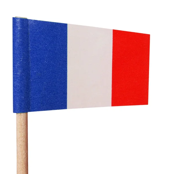 Die Französische Nationalflagge Von Frankreich Isoliert Auf Weißem Hintergrund — Stockfoto