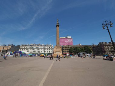Glasgow, İngiltere - Haziran 2018 yaklaşık: George Square