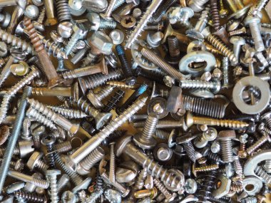 Endüstriyel çelik donanım cıvata somun vida yıkama arka plan olarak yararlı