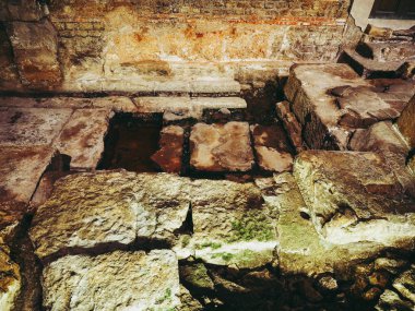 Bath, İngiltere - Eylül 2016 yaklaşık: Roman Baths antik spa