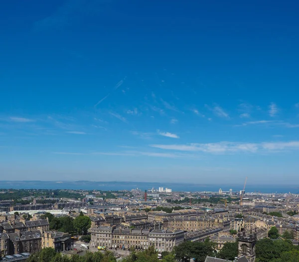 Calton Hill Edinburgh Ngiltere Görülen Şehrin Havadan Görünümü — Stok fotoğraf