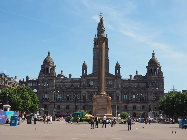 Glasgow, İngiltere - Haziran 2018 yaklaşık: George Square