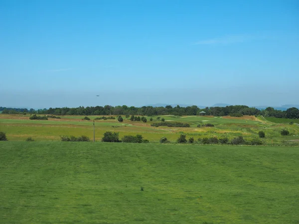 Landschap Panorama Gezien Van Een Trein Tussen Edinburgh Glasgow — Stockfoto