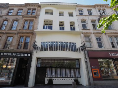 Glasgow, İngiltere - Haziran 2018 yaklaşık: Willow Tearooms mimarı Charles Rennie Mackintosh tarafından tasarlanmıştır