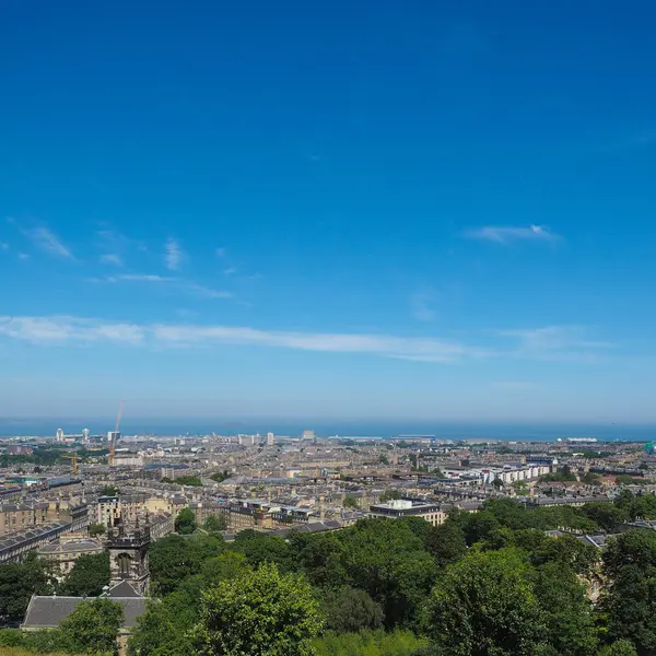 Calton Hill Edinburgh Ngiltere Görülen Şehrin Havadan Görünümü — Stok fotoğraf