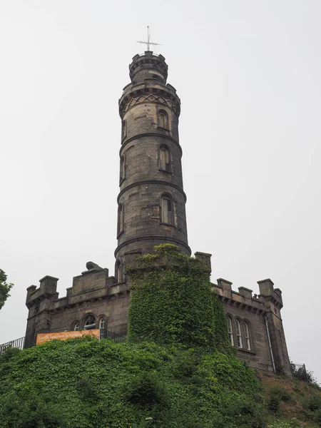 英国爱丁堡卡尔顿山上的纳尔逊纪念碑 — 图库照片