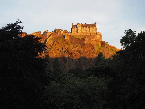 Edinburgh Castle Castle Rock Sunset — Stock Photo, Image