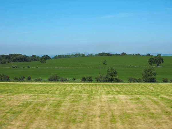 Countryside Panorama Seen Train Edinburgh Glasgow — Stock Photo, Image