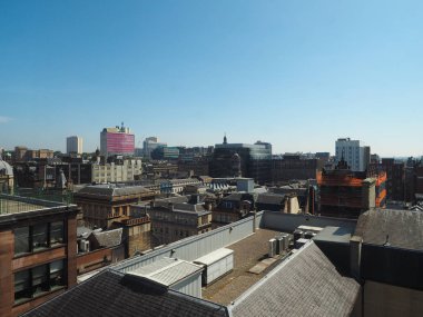 Glasgow, İngiltere - Haziran 2018 yaklaşık: Şehrin havadan görünümü