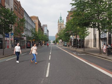Belfast, İngiltere - Haziran 2018 yaklaşık: Görünüm şehir merkezinin