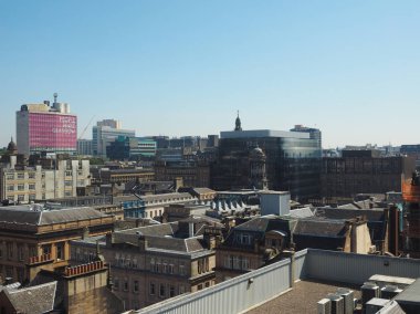 Glasgow, İngiltere - Haziran 2018 yaklaşık: Şehrin havadan görünümü